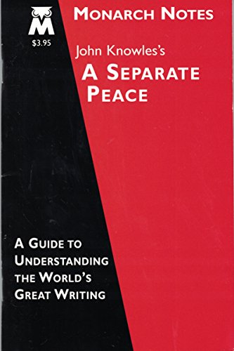 Beispielbild fr John Knowles's A Separate Peace (Monarch Notes) zum Verkauf von Wonder Book