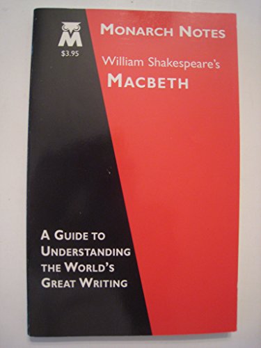 Stock image for William Shakespeare's Macbeth (Monarch notes) for sale by Better World Books
