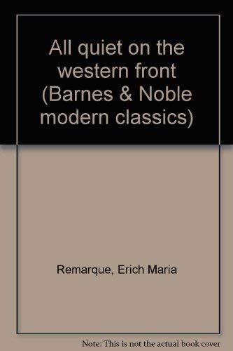 9780760725153: All quiet on the western front (Barnes & Noble modern classics)