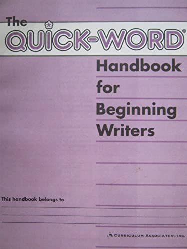 Stock image for Quick Word Handbook for Beginning Writers for sale by Booksavers of MD