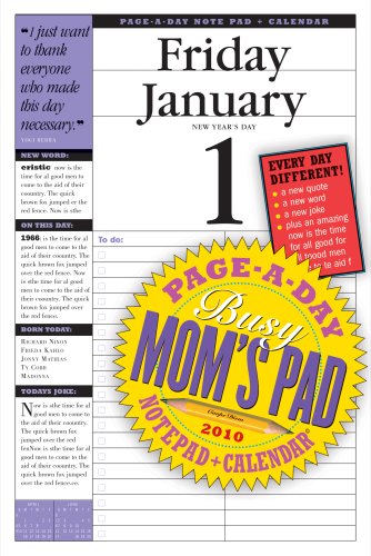 9780761155447: Busy Mom's Page-A-Day Calendar 2010