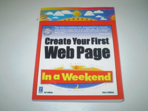 Beispielbild fr Create Your First Web Page In a Weekend zum Verkauf von Wonder Book