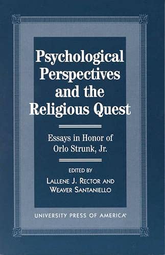 Beispielbild fr Psychological Perspectives and the Religious Quest zum Verkauf von Ergodebooks