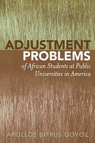 Beispielbild fr Adjustment Problems of African Students at Public Universities in America zum Verkauf von PBShop.store US