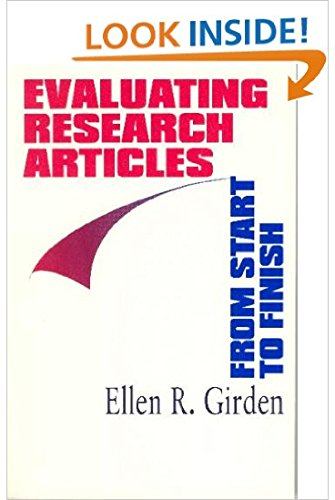 9780761904465: Evaluating Research Articles from Start to Finish