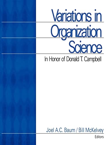 Imagen de archivo de Variations in Organization Science: In Honor of Donald T Campbell a la venta por Ammareal