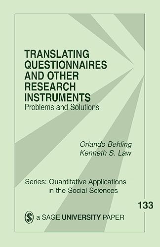 Beispielbild fr Translating Questionnaires and Other Research Instruments: Problems and Solutions (Quantitative Applications in the Social Sciences) zum Verkauf von Chiron Media
