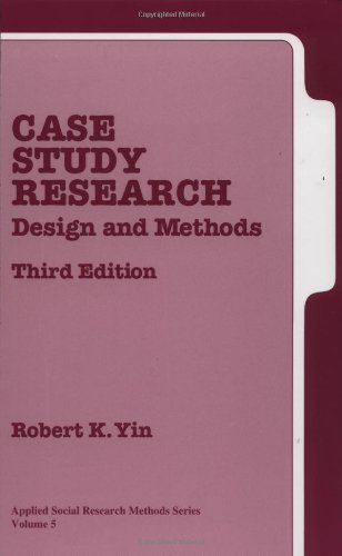 Beispielbild fr Case Study Research: Design and Methods, 3rd Edition (Applied Social Research Methods, Vol. 5) zum Verkauf von Wonder Book