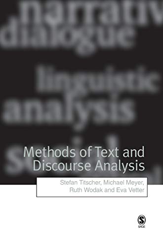 Beispielbild fr Methods of Text and Discourse Analysis: In Search of Meaning zum Verkauf von Lucky's Textbooks