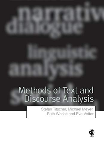 Beispielbild fr Methods of Text and Discourse Analysis: In Search of Meaning zum Verkauf von ThriftBooks-Dallas