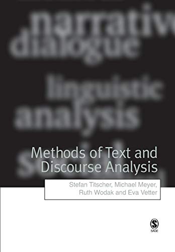 9780761964834: Methods of Text and Discourse Analysis: In Search of Meaning