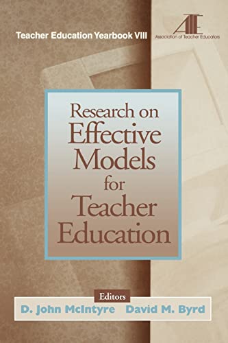 Beispielbild fr Research on Effective Models for Teacher Education : Teacher Education Yearbook VIII zum Verkauf von Better World Books