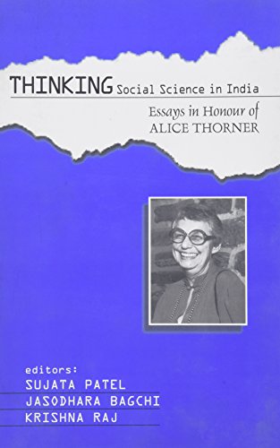 Beispielbild fr Thinking Social Science in India: Essays in Honour of Alice Thorner zum Verkauf von WorldofBooks