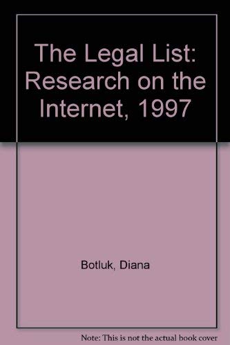 Stock image for The Legal List: Research on the Internet, 1997 for sale by HPB-Red