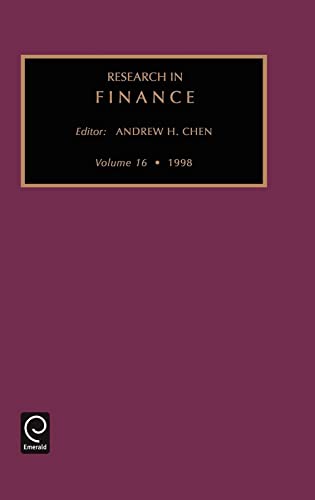 Beispielbild fr Research in Finance, Volume 16 (Research in Finance) zum Verkauf von Bookmonger.Ltd