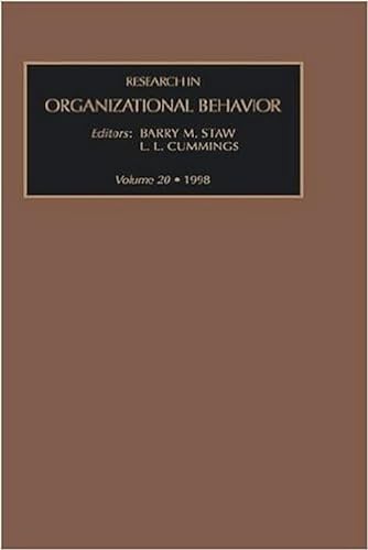 Stock image for Research in Organizational Behavior, Volume 20 Staw, Barry for sale by CONTINENTAL MEDIA & BEYOND