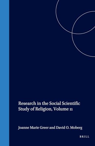 Beispielbild fr Research in the Social Scientific Study of Religion: Vol 11 zum Verkauf von Revaluation Books