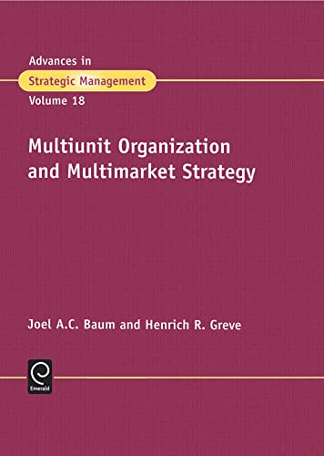 Beispielbild fr Multiunit Organization and Multimarket Strategy zum Verkauf von ThriftBooks-Dallas