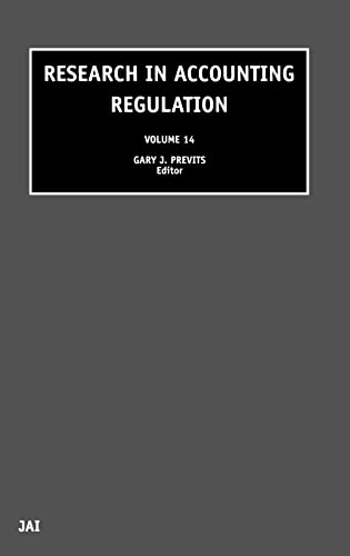 Stock image for Research in Accounting Regulation (Volume 14) for sale by Phatpocket Limited