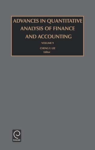 Stock image for Advances in Quantitative Analysis of Finance and Accounting, Volume 9 (Advances in Quantitative Analysis of Finance and Accounting) for sale by Bailey's Bibliomania