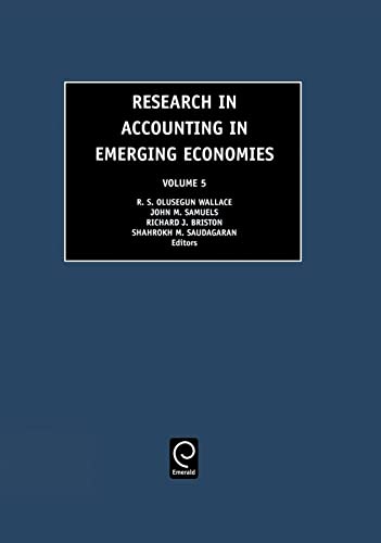 Beispielbild fr Research in Accounting in Emerging Economies zum Verkauf von Better World Books