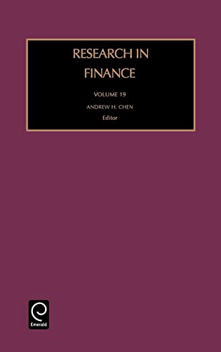 Stock image for Research in Finance, Volume 19 Vol 19 Research in Finance Research in Finance 19 for sale by PBShop.store US