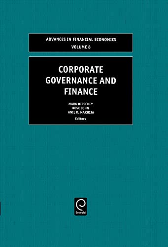 Stock image for Corporate Governance and Finance (Advances in Financial Economics, 8) for sale by Phatpocket Limited