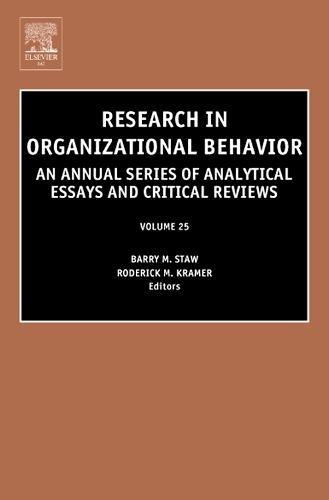 Beispielbild fr Research in Organizational Behavior zum Verkauf von Ammareal