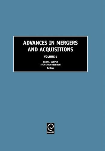 Beispielbild fr Advances In Mergers And Acquisitions Vol 4 (Hb 2005) zum Verkauf von Basi6 International
