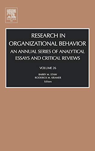 Stock image for Research in Organizational Behavior: An Annual Series of Analytical Essays and Critical Reviews (Volume 26) (Research in Organizational Behavior, Volume 26) for sale by medimops