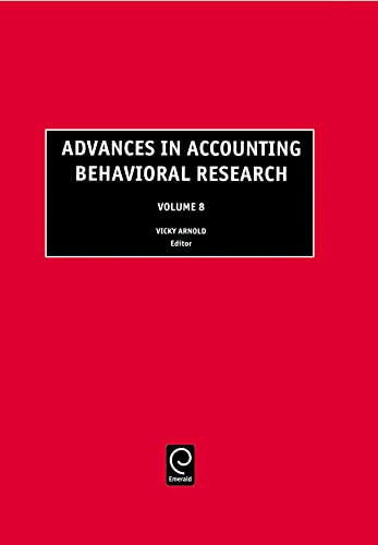 9780762312184: Advances in Accounting Behavioral Research