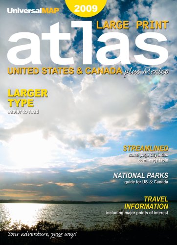 Imagen de archivo de 2009 North American Large Print Road Atlas a la venta por McPhrey Media LLC
