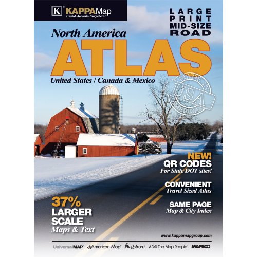 Imagen de archivo de 2014 North America Mid-Size Large Print Road Atlas [Spiral-bound] a la venta por Re-Read Ltd