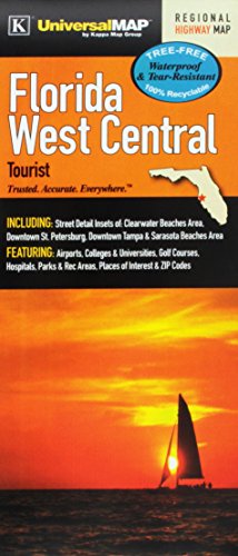 Florida State West Central Region Waterproof Map - Kappa Map Group 