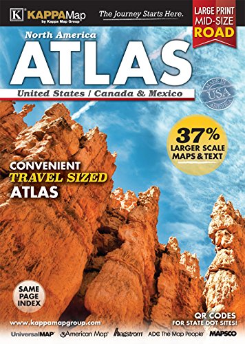 Imagen de archivo de 2016 North America Mid-Size Large Print Road Atlas a la venta por ThriftBooks-Dallas