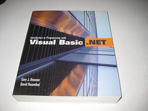 9780763724788: Introduction To Programming with Visual Basic .net