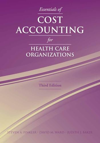 Imagen de archivo de Essentials of Cost Accounting for Health Care Organizations a la venta por medimops