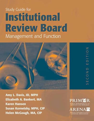 Stock image for Study Guide for Institutional Review Board Management and Function for sale by HPB-Red