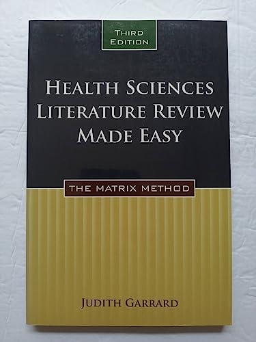 Beispielbild fr Health Sciences Literature Review Made Easy: The Matrix Method zum Verkauf von BooksRun