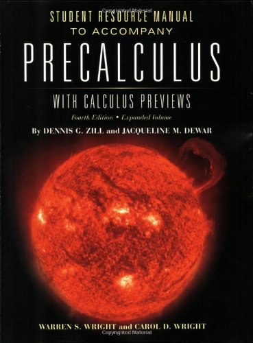 Stock image for Student Resource Manual: Precalculus with Calculus Previews, Expanded Volume, Fourth Edition for sale by HPB-Red
