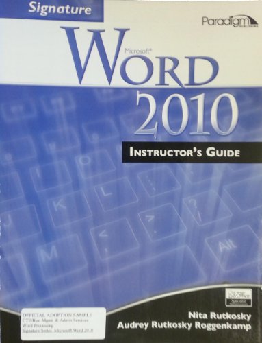 9780763837594: Microsoft Word 2010: Instructor’s Guide with EXAMVIEW print and CD Signature Series