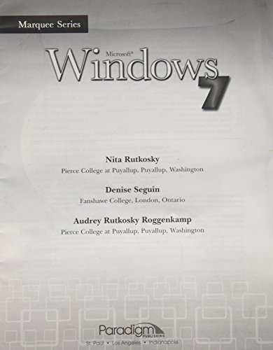 Imagen de archivo de Microsoft Windows 7 Module (Marquee Series) a la venta por Better World Books