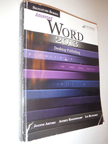 Beispielbild fr Signature Series : Advanced Word 2013 Text with CD zum Verkauf von Better World Books