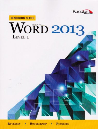 Beispielbild fr Benchmark Microsoft Word 2013 Level 1 Text With Data Files Cd zum Verkauf von BooksRun