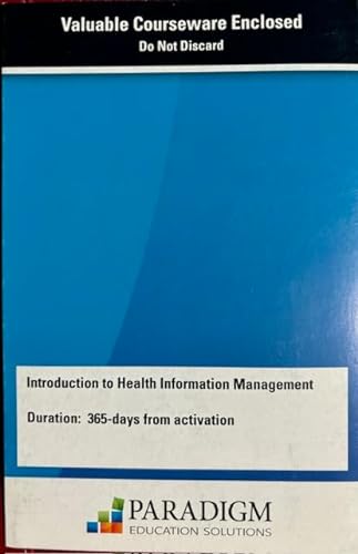 Stock image for Introduction to Health Information Management 365 day Access Code for sale by BookHolders