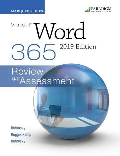 Beispielbild fr Marquee Series: Microsoft Word 2019: Text + Review and Assessments Workbook zum Verkauf von Buchpark