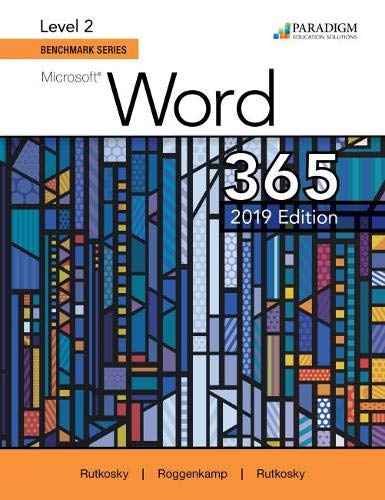 Beispielbild fr Benchmark Series: Microsoft Word 2019 Level 2 zum Verkauf von HPB Inc.