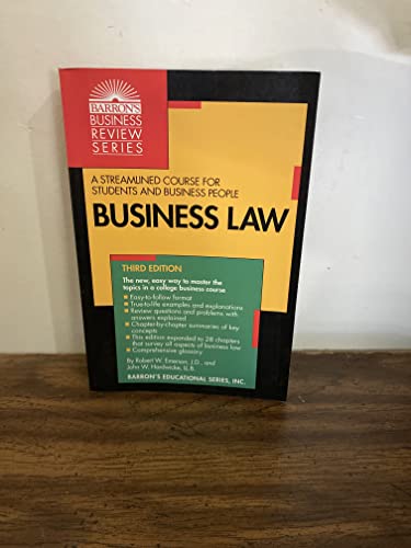 Beispielbild fr Business Law (Barron's Business Review Series) zum Verkauf von SecondSale