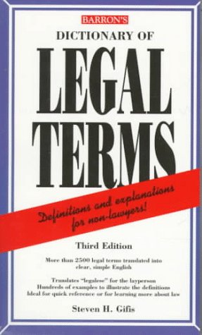 9780764102868: Dictionary of Legal Terms