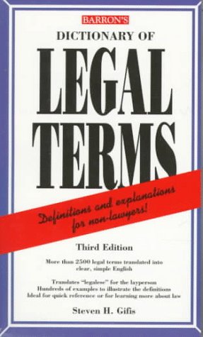 9780764102868: Dictionary of Legal terms